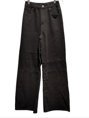 SHEIN Charcoal Wide-Leg Jeans